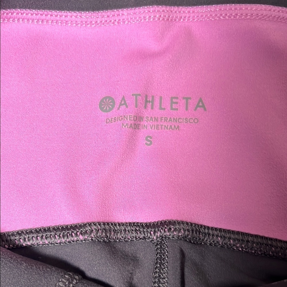 Athleta Leggings Charcoal and Lavender/Pink Size Small